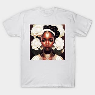 [AI Art] Lady of White Carnations, Art Deco Style T-Shirt